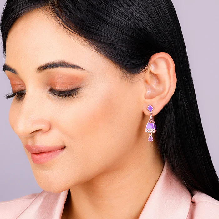 Rose Gold Dream Tower Teardrop Earrings - Image 3