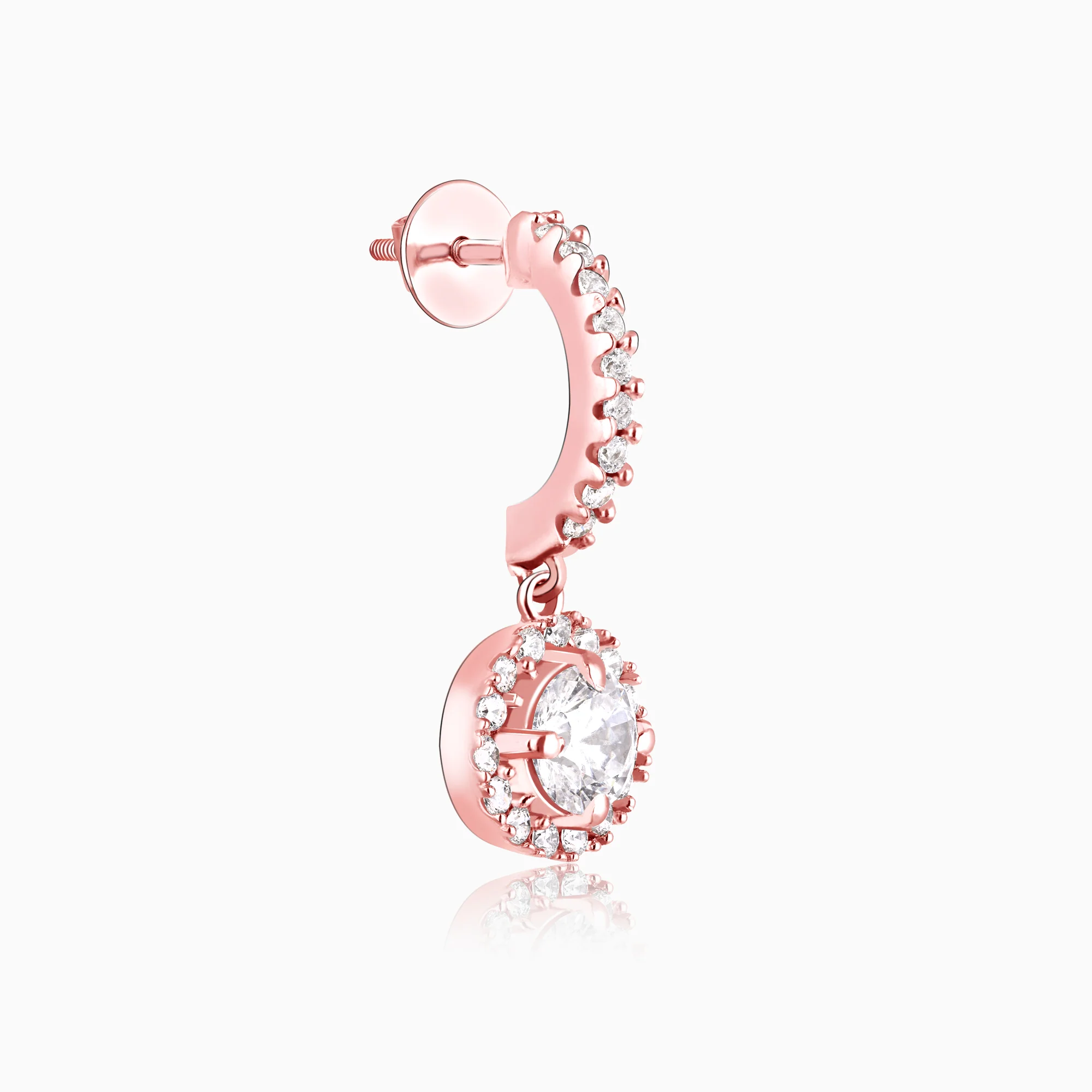 Rose Gold Zircon Drizzle Drop Earrings - Image 5