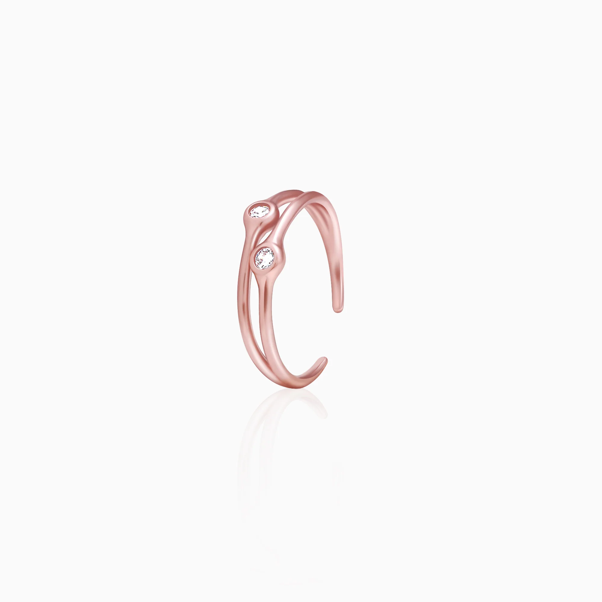 Rose Gold Dual Feat Ring - Image 3