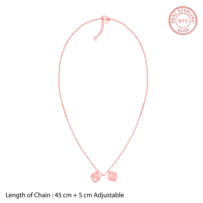 Rose Gold Dual Heart Name Personalised Necklace - Image 6