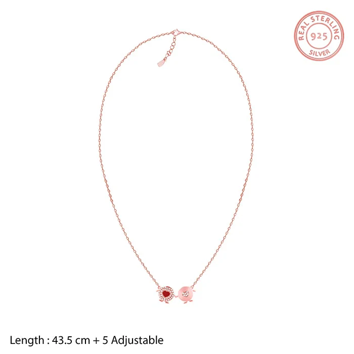Rose Gold Duo Heart Necklace - Image 6