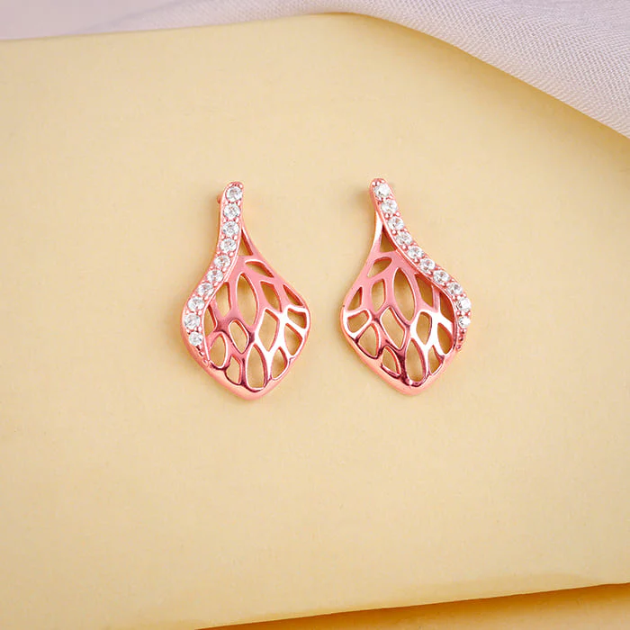 Rose Gold Elegant Filigree Earrings - Image 2