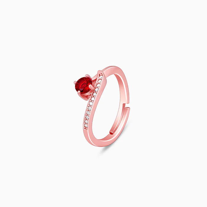 Rose Gold Embrace Of Red Ring - Image 4