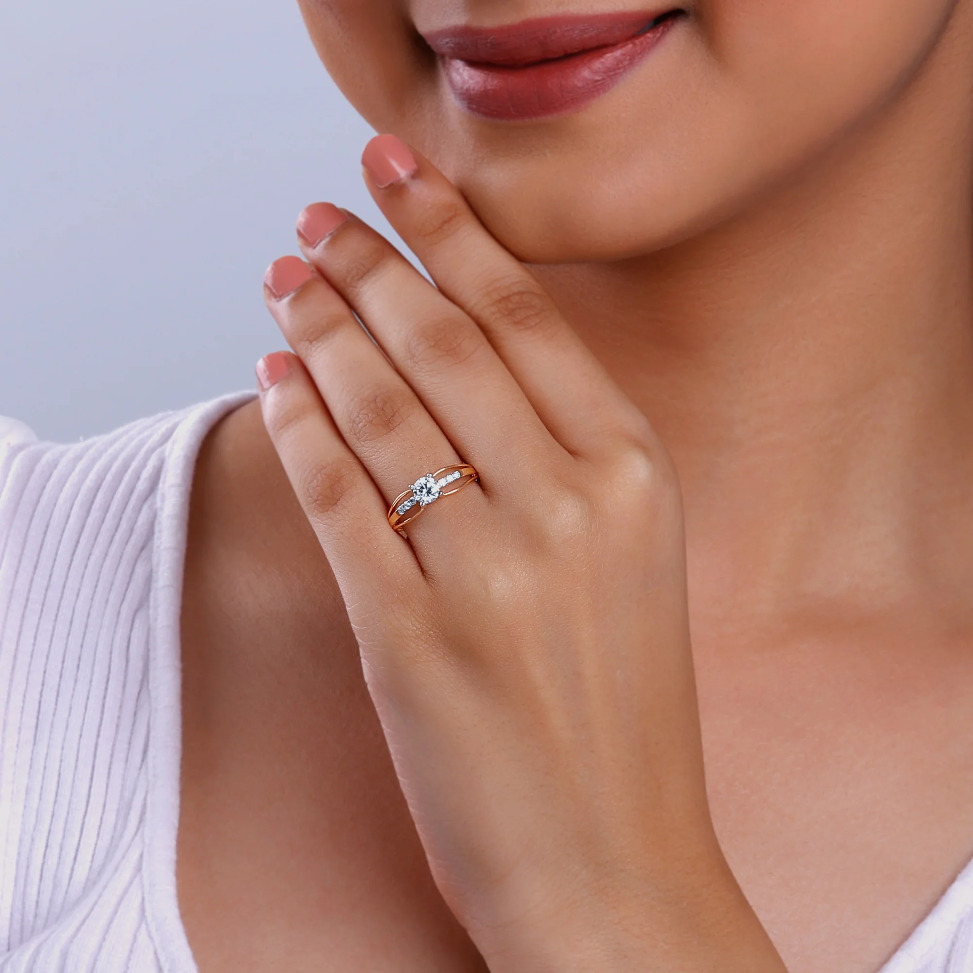 Rose Gold Empyrean Solitaire Lab Grown Diamond Ring - Image 3