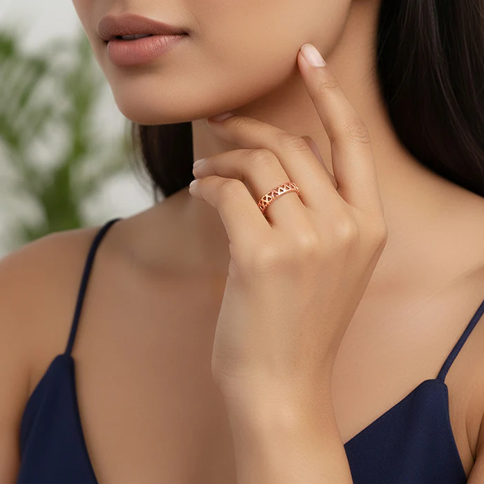 Rose Gold Endless Heart Ring - Image 3