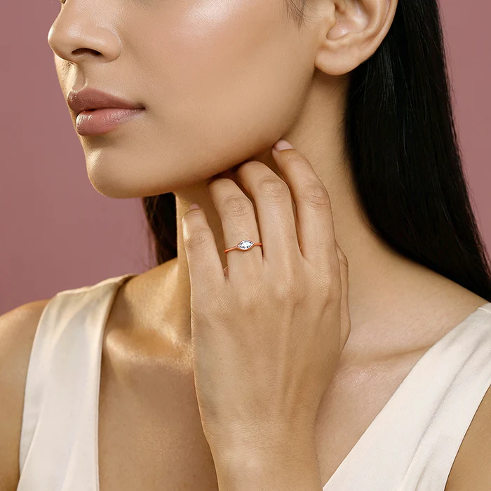 Rose Gold Eye Ring (Size 12) - Image 3