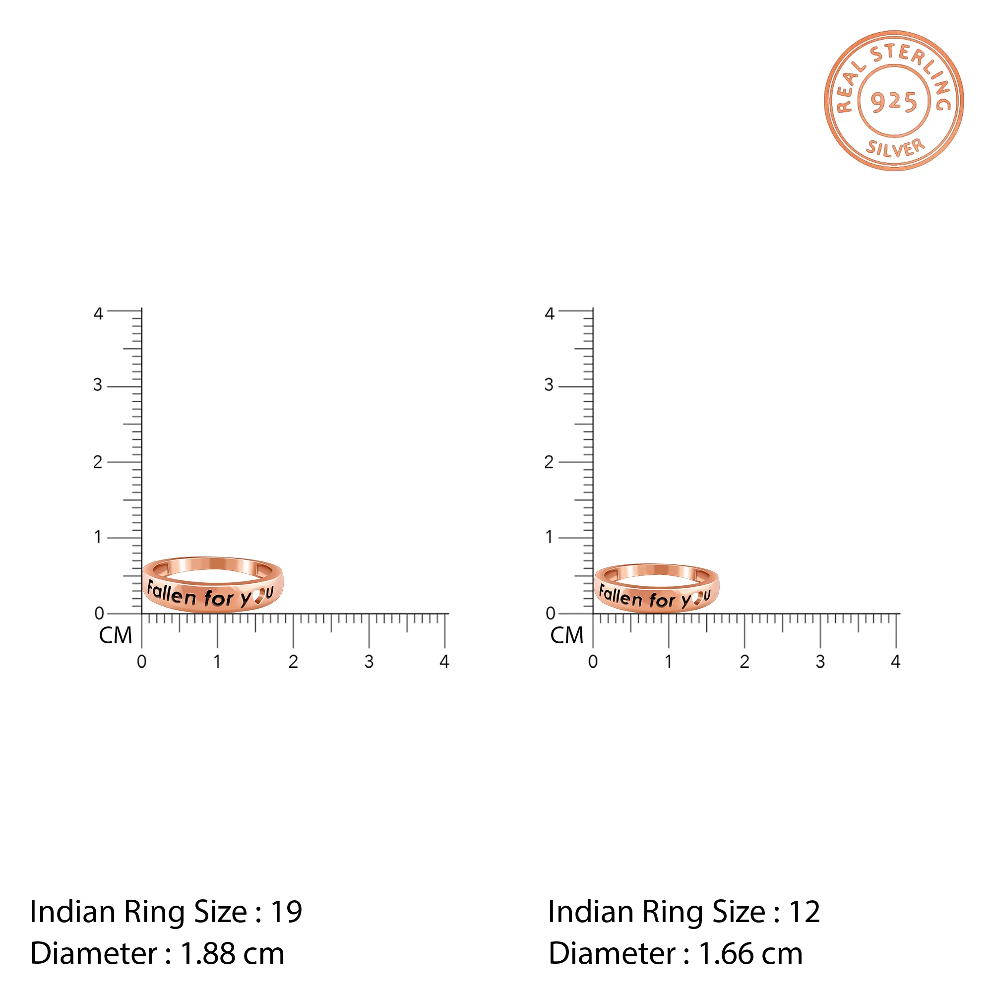 Rose Gold Fallen For You Couple Rings - Image 4