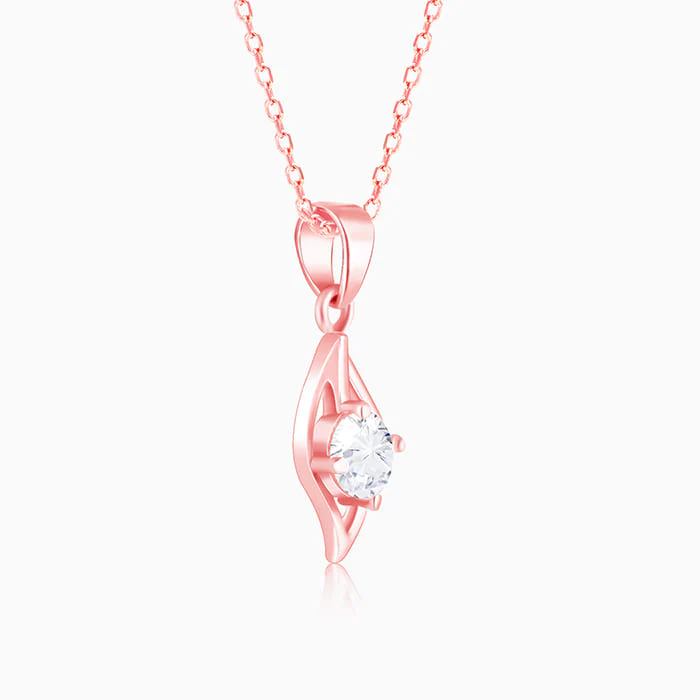 Rose Gold Falling Dew Pendant With Link Chain - Image 5