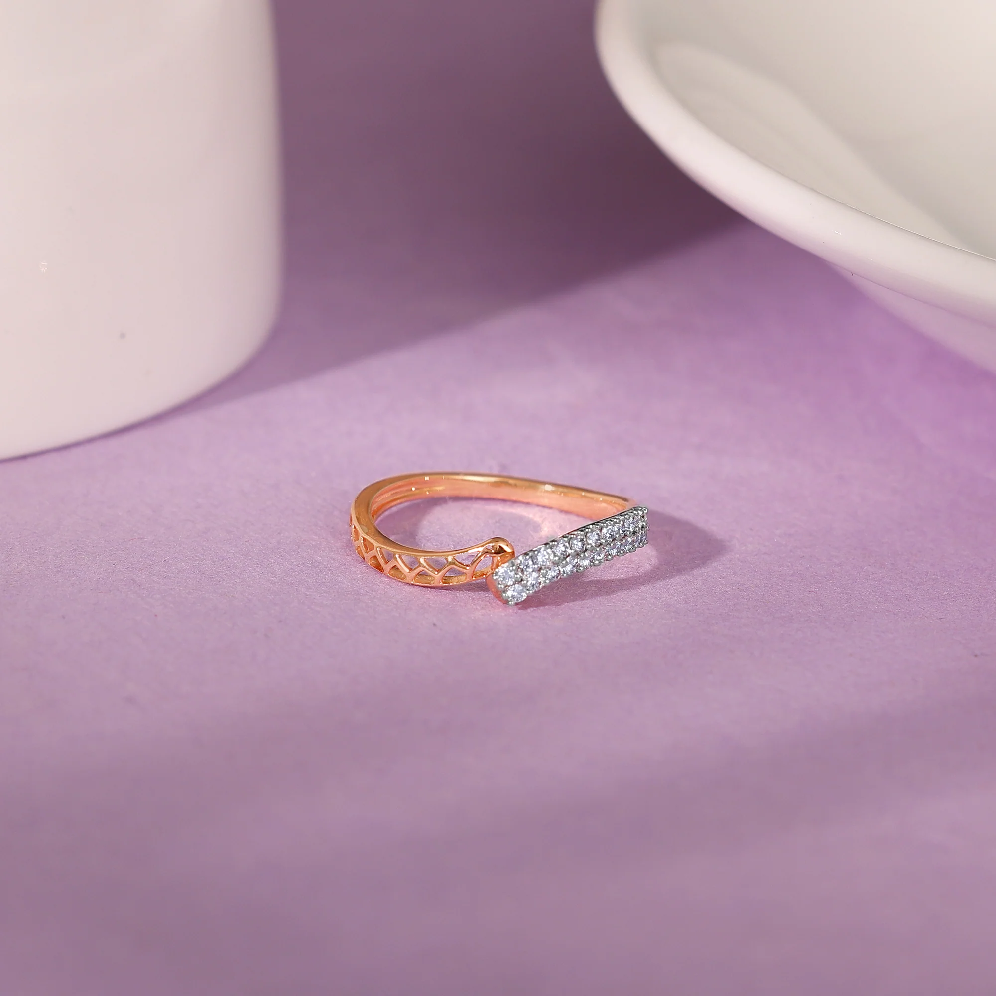Rose Gold Flicker Diamond Ring - Image 2