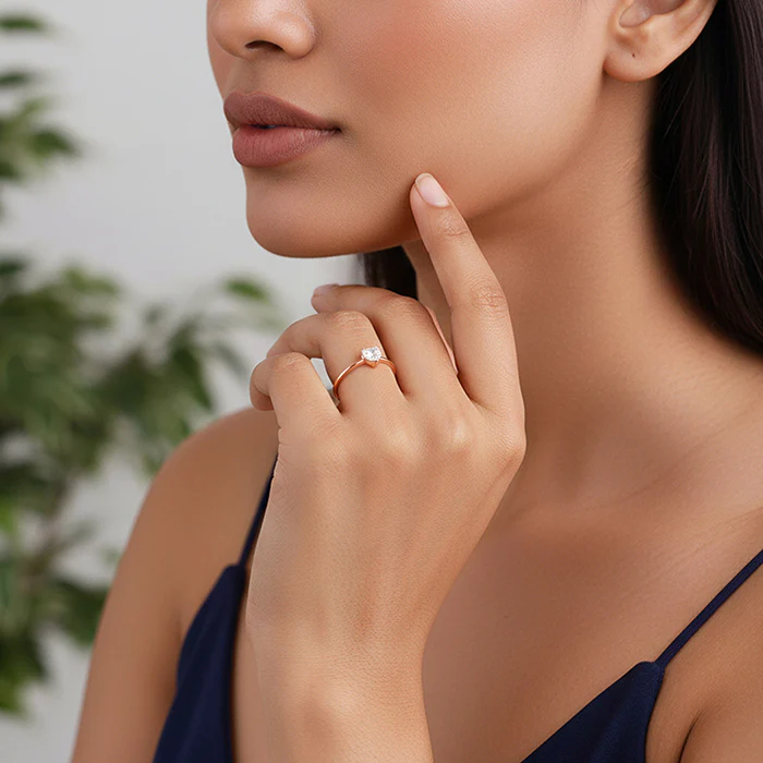 Rose Gold Flirty Heart Ring - Image 3