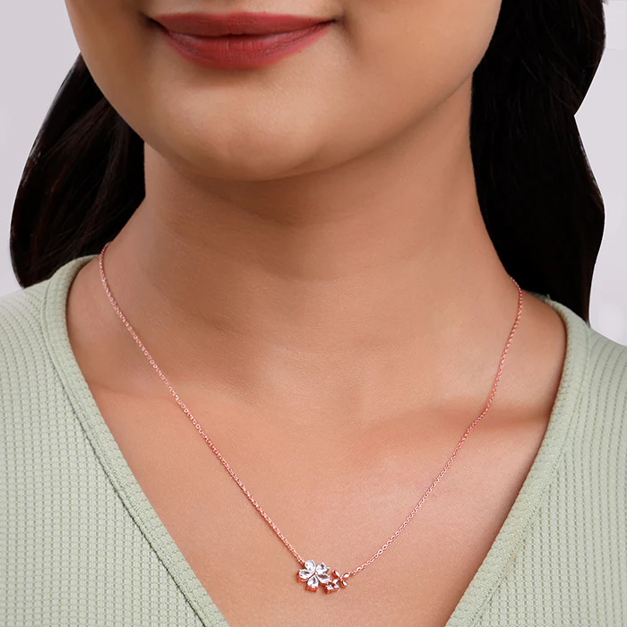 Rose Gold Flora Drape Necklace - Image 3