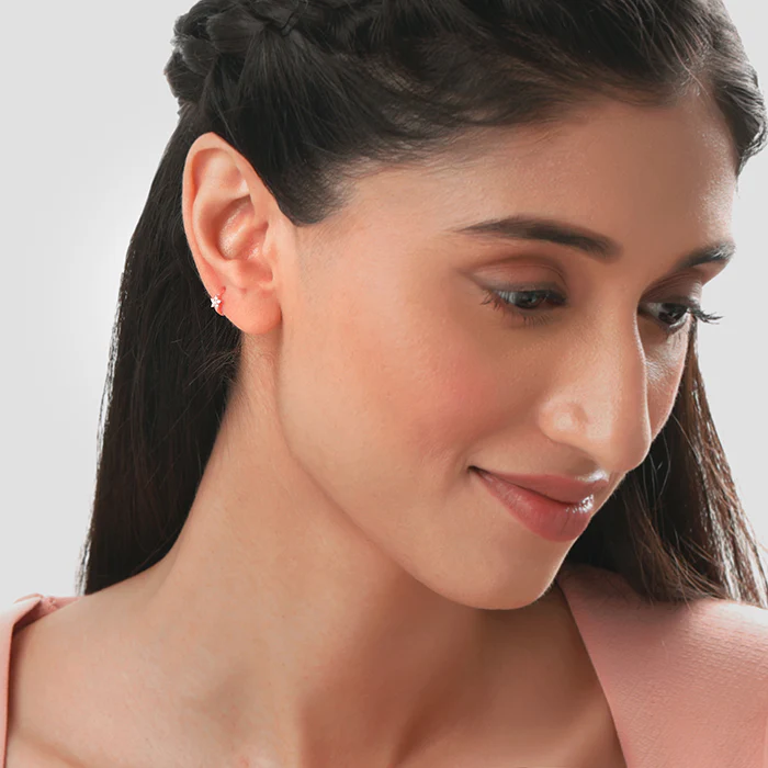 Rose Gold Flora Hoop Ear Piercings - Image 3