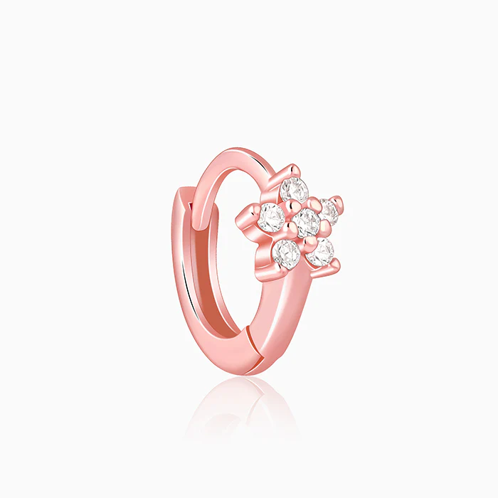 Rose Gold Flora Hoop Ear Piercings - Image 4