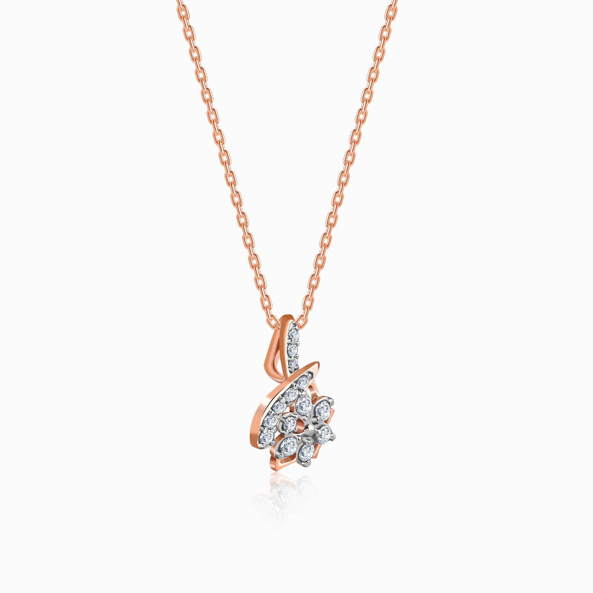 Rose Gold Flora Knot Lab Grown Diamond Pendant - Image 4