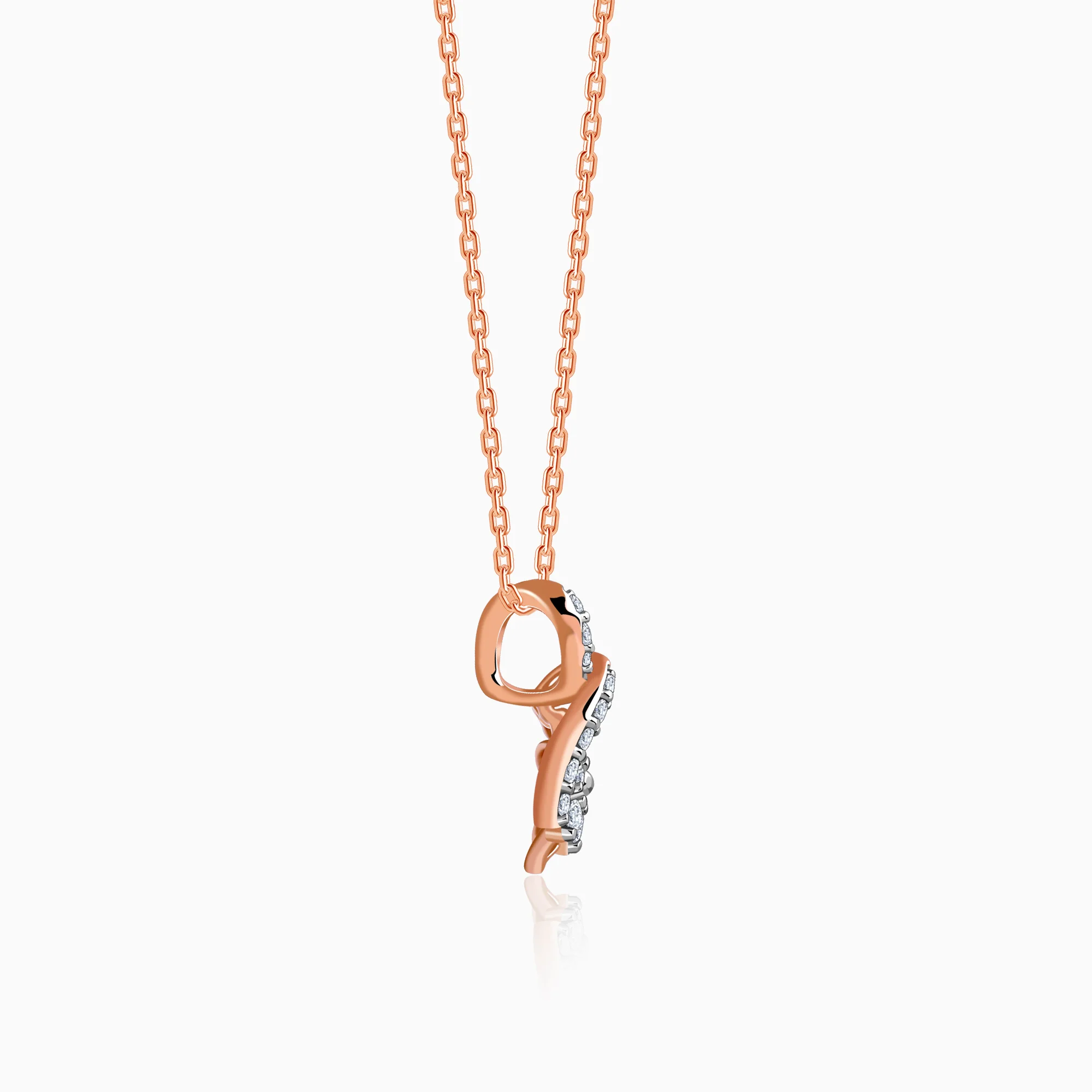 Rose Gold Flora Knot Lab Grown Diamond Pendant - Image 5