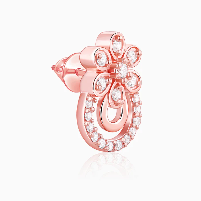 Rose Gold Floral Arch Earrings - Image 4