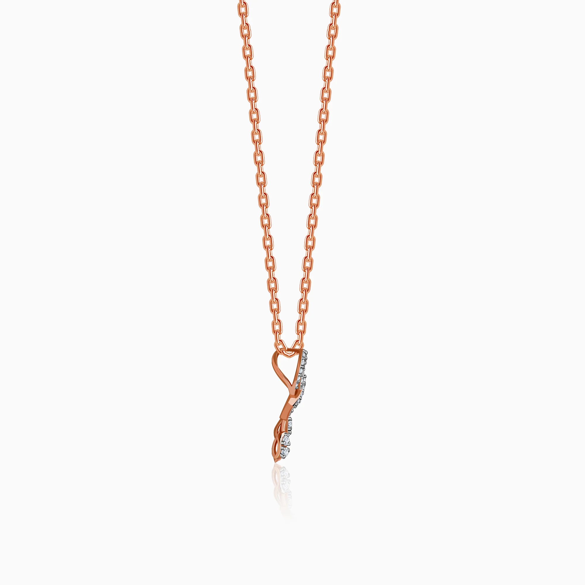 Rose Gold Floral Bond Lab Grown Diamond Pendant - Image 5