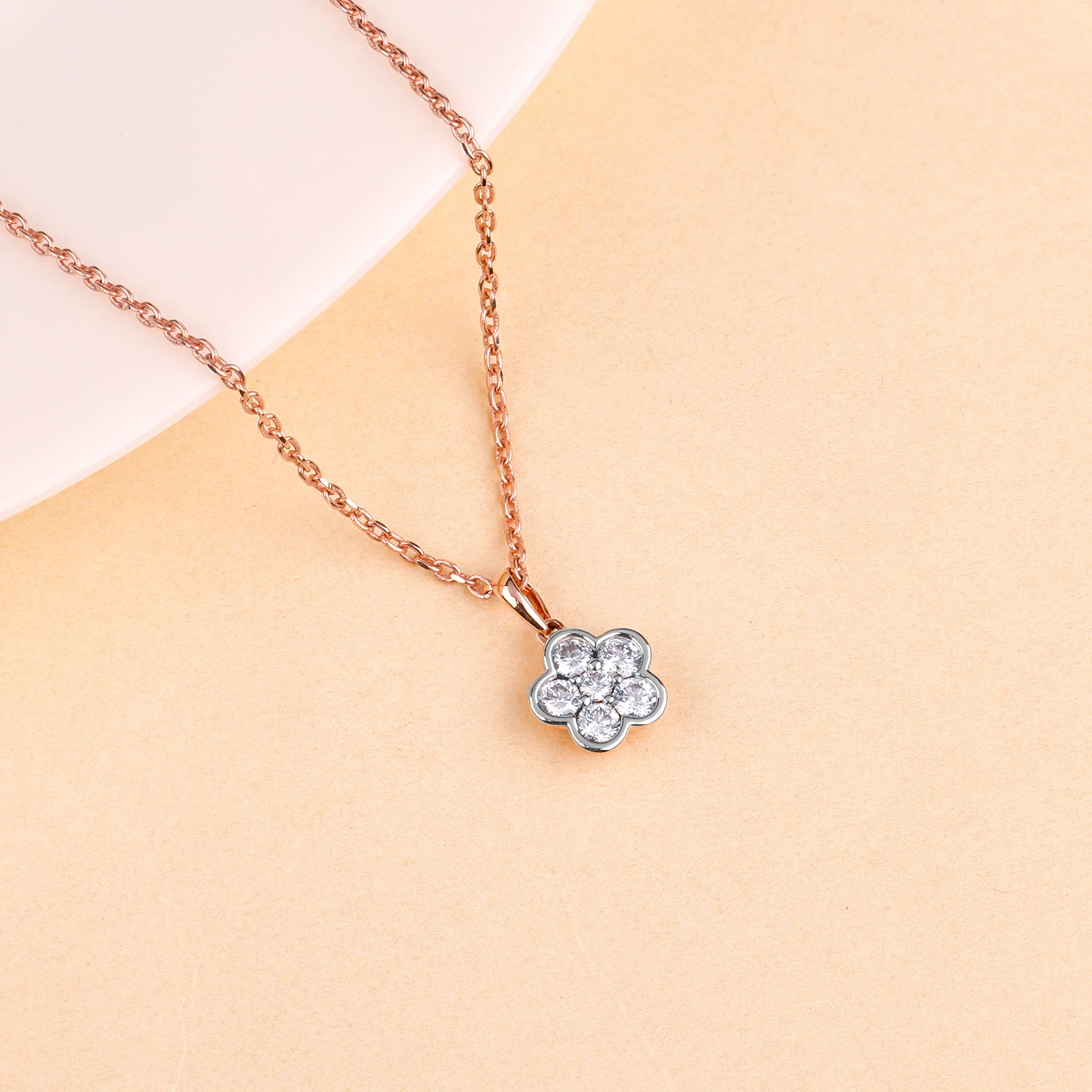 Rose Gold Floral Dazzle Lab Grown Diamond Pendant - Image 2
