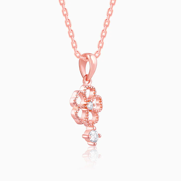 Rose Gold Floral Desire Pendant With Link Chain - Image 4