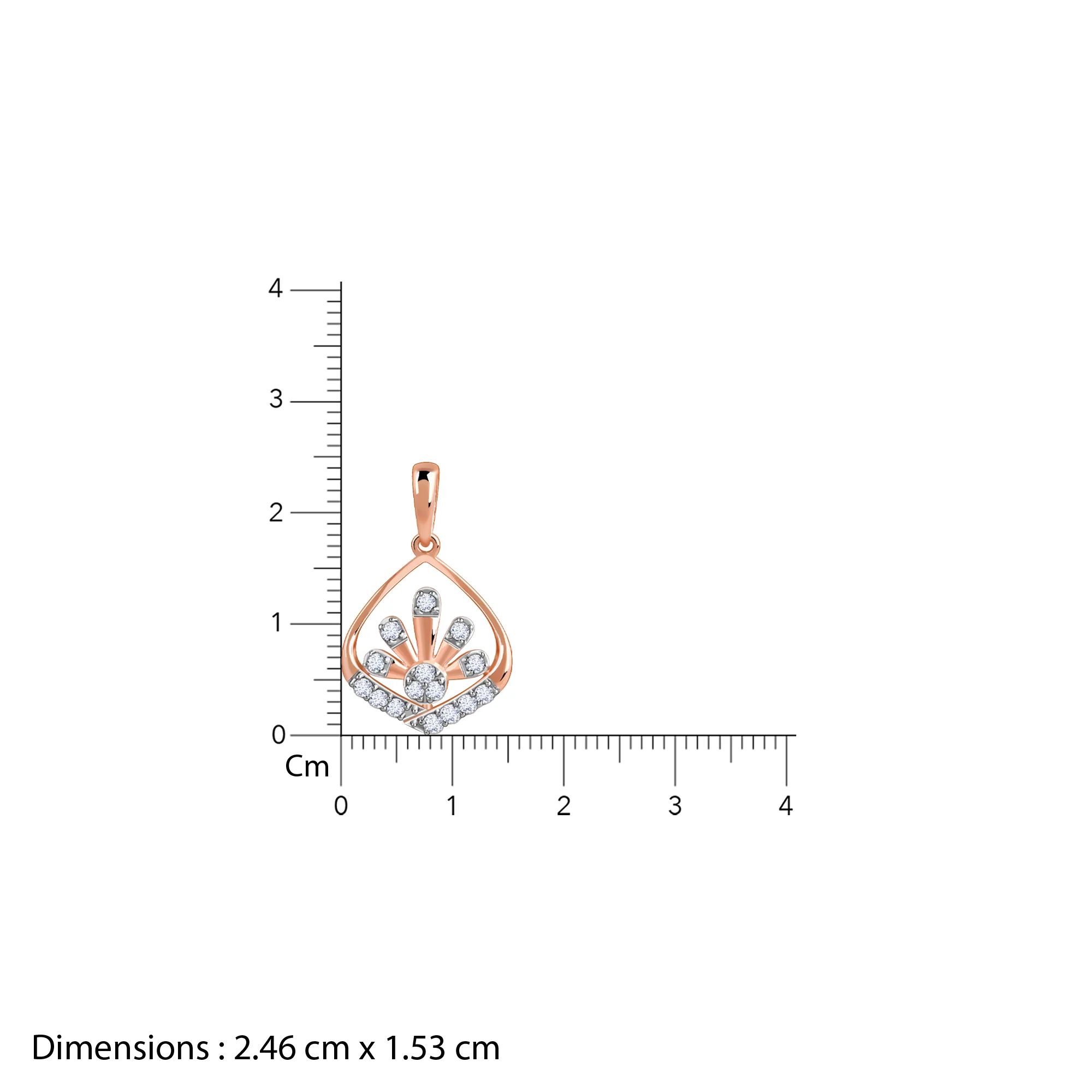 Rose Gold Floral Droplet Lab Grown Diamond Pendant - Image 6