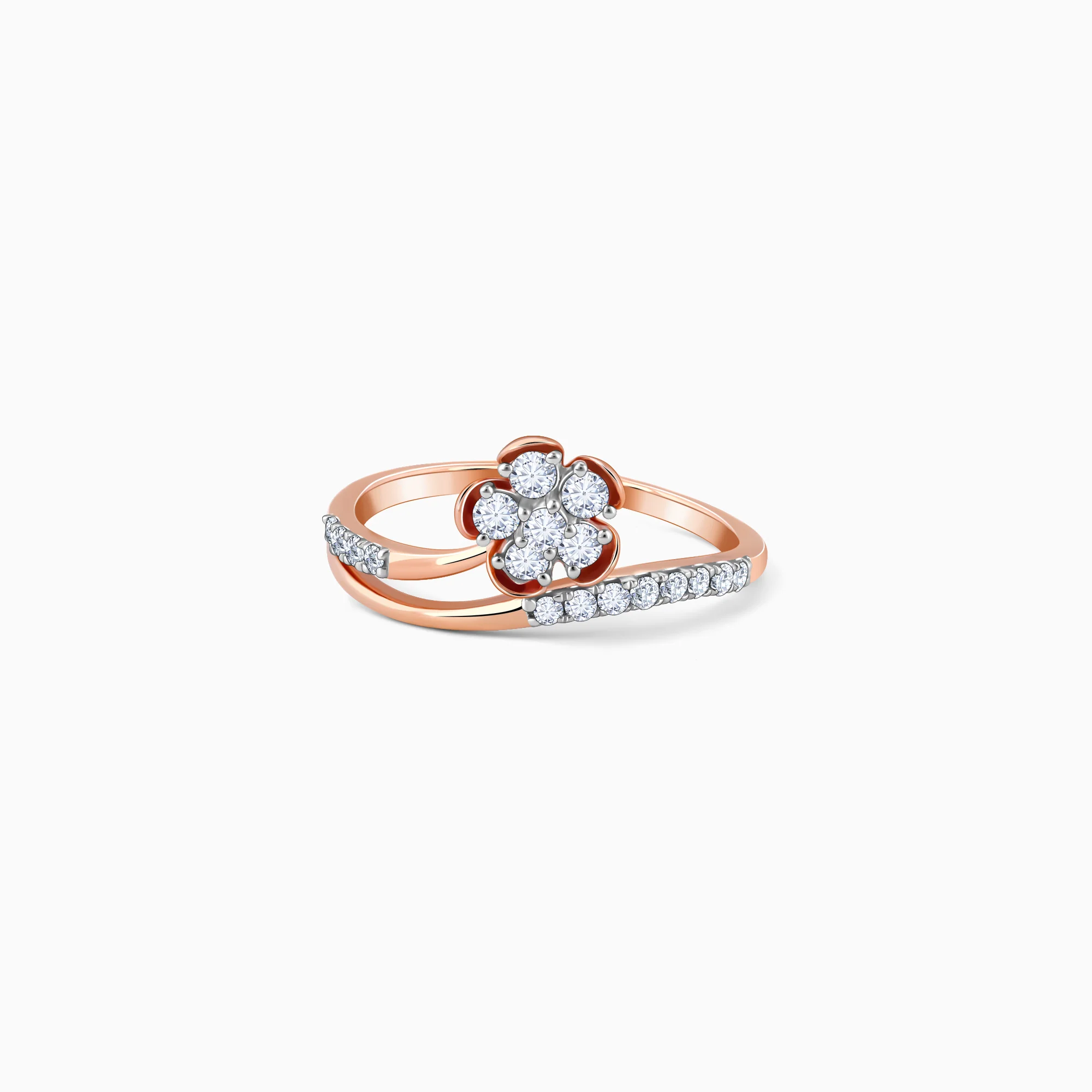 Rose Gold Floral Enigma Diamond Ring