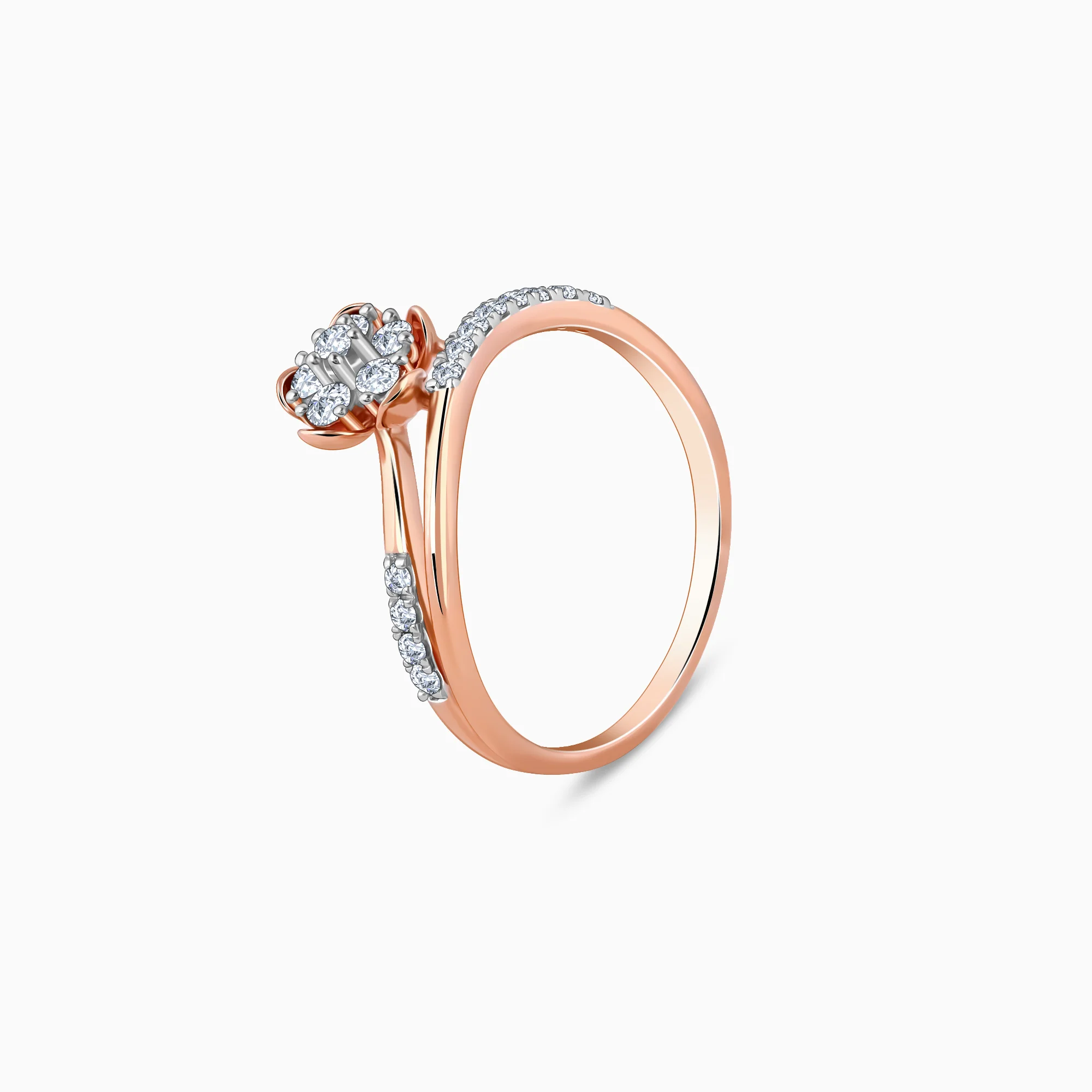 Rose Gold Floral Enigma Diamond Ring - Image 4