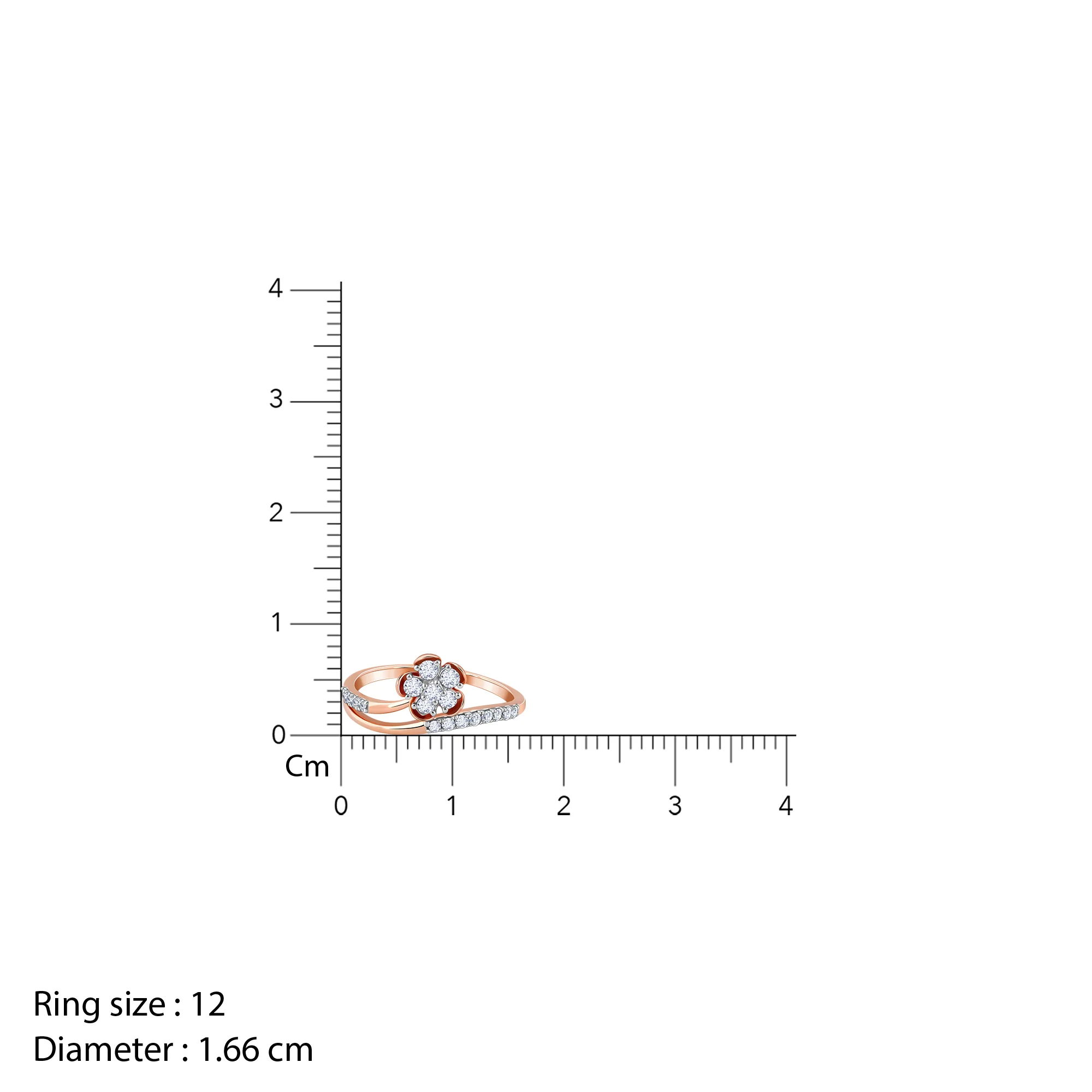 Rose Gold Floral Enigma Diamond Ring - Image 6