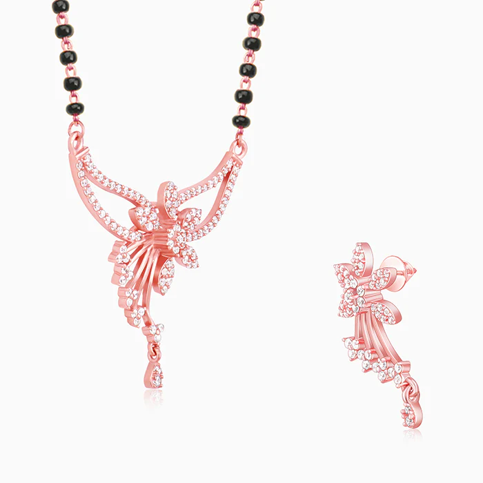 Rose Gold Floral Love Bond Mangalsutra Set - Image 6