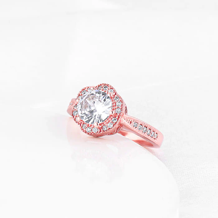 Rose Gold Floral Shine Ring - Image 2