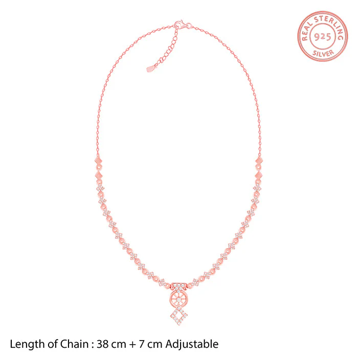 Rose Gold Floral Wheel Necklace - Image 4