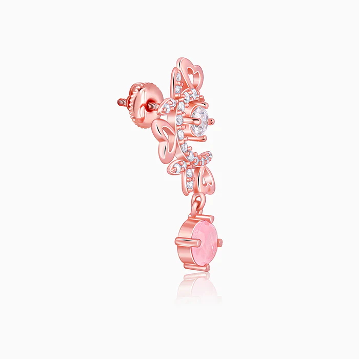Rose Gold Floret Elegance Drop Earrings - Image 4
