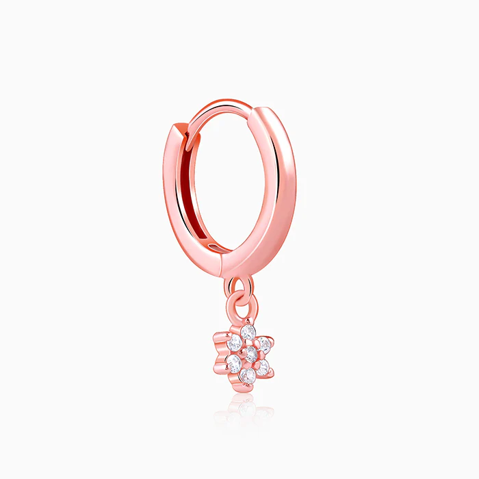 Rose Gold Flori Hoop Ear Piercings - Image 4
