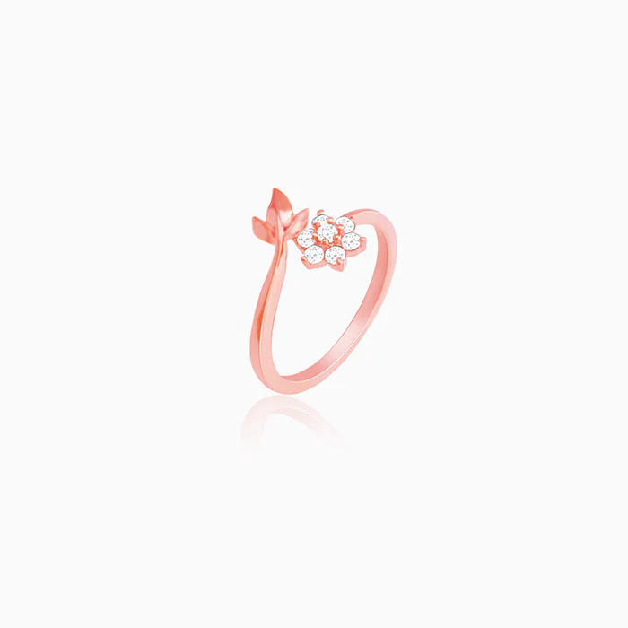 Rose Gold Floral Chic Ring - Image 3