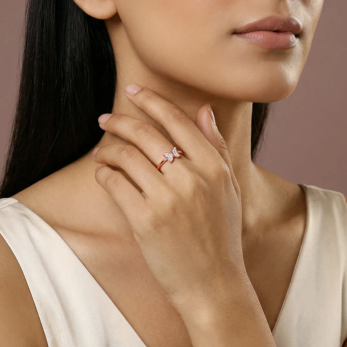 Rose Gold Flutter Shine Ring (Size 12) - Image 3