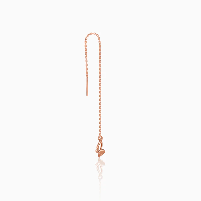 Rose Gold Fluttering Beauty Sui Dhaga Earrings - Image 4