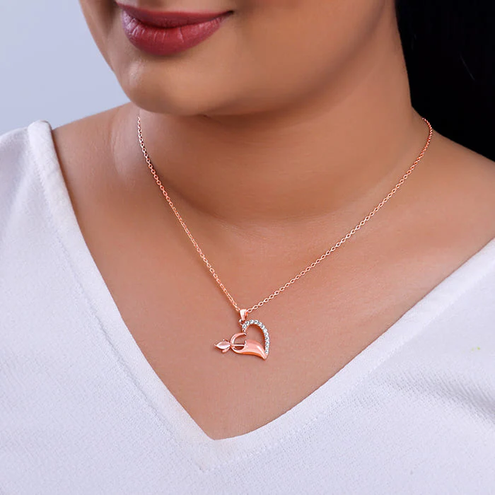 Rose Gold Forevermore Pendant With Link Chain - Image 3