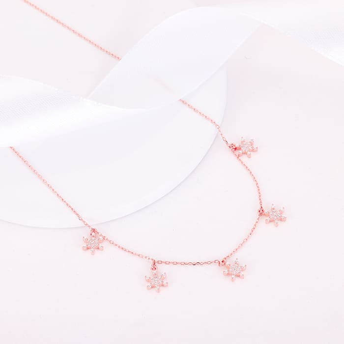 Rose Gold Frost Charm Necklace - Image 2