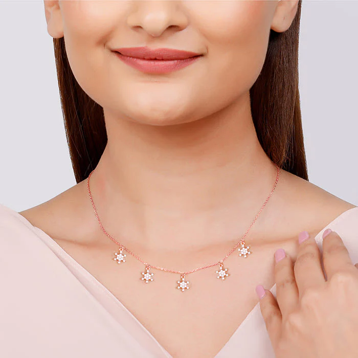 Rose Gold Frost Charm Necklace - Image 3