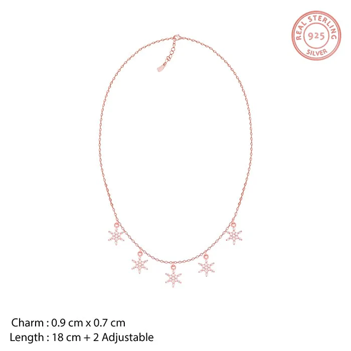 Rose Gold Frost Charm Necklace - Image 4