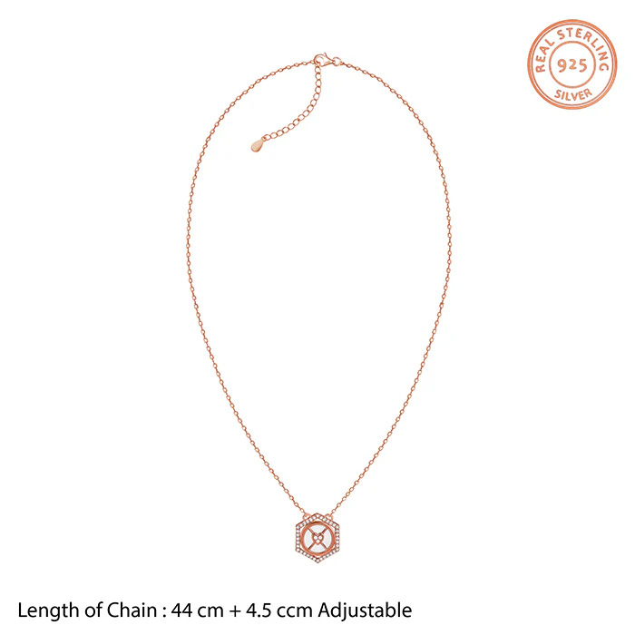 Rose Gold Geo Charm Necklace - Image 5