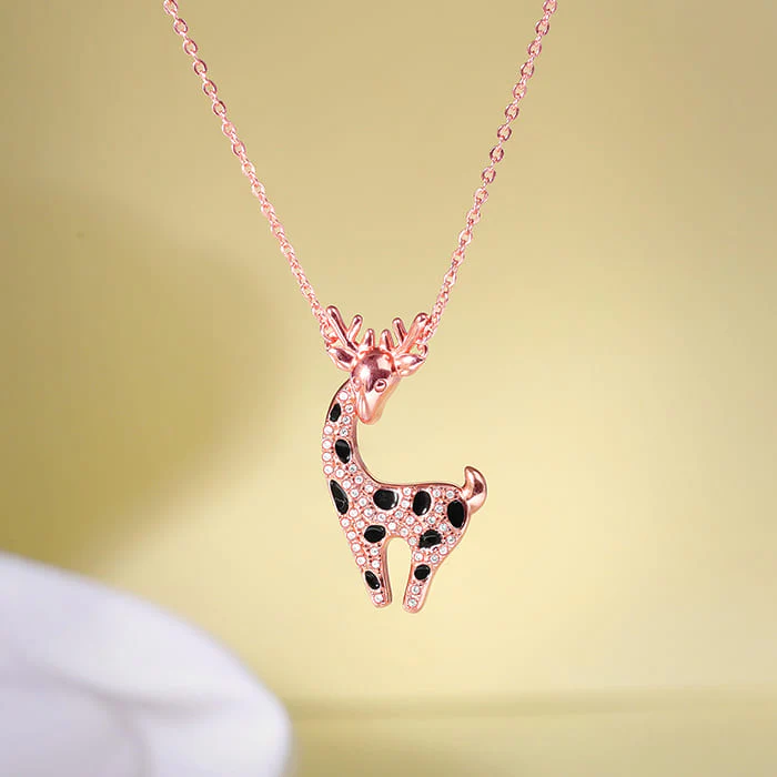 Rose Gold Giraffe Pendant With Link Chain - Image 2