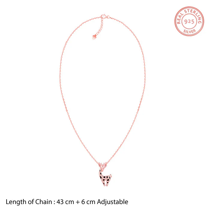 Rose Gold Giraffe Pendant With Link Chain - Image 6