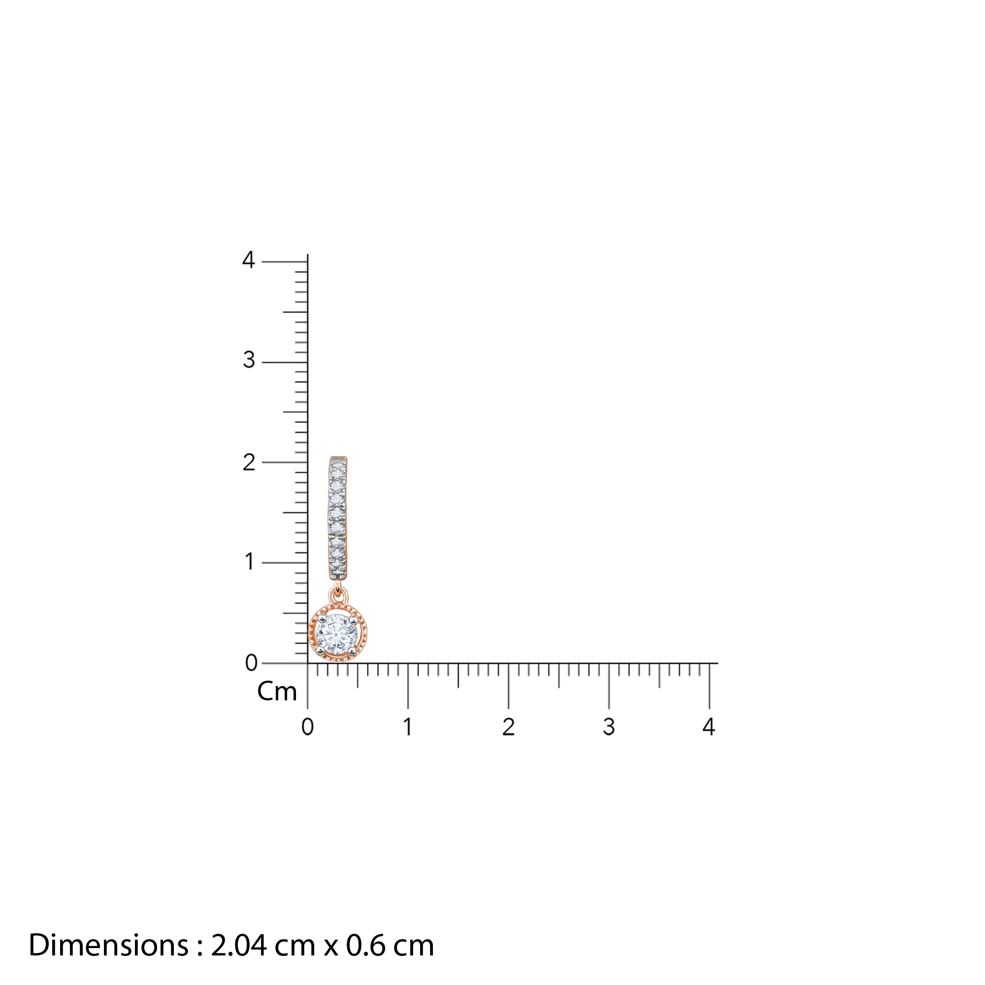 Rose Gold Glittering Drop Lab Grown Diamond Earrings - Image 6