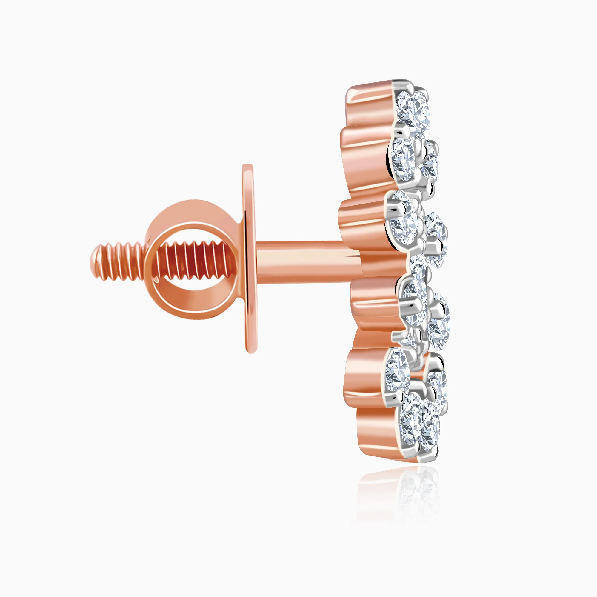 Rose Gold Glowing Sun Lab Grown Diamond Earrings - Image 5