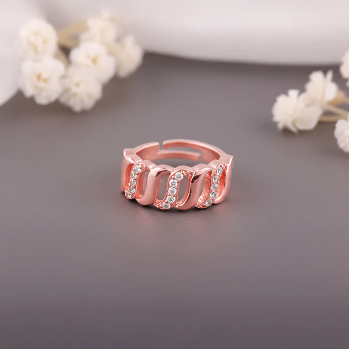 Rose Gold Gracious Wave Ring - Image 2