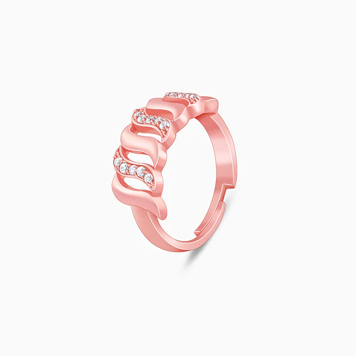 Rose Gold Gracious Wave Ring - Image 4