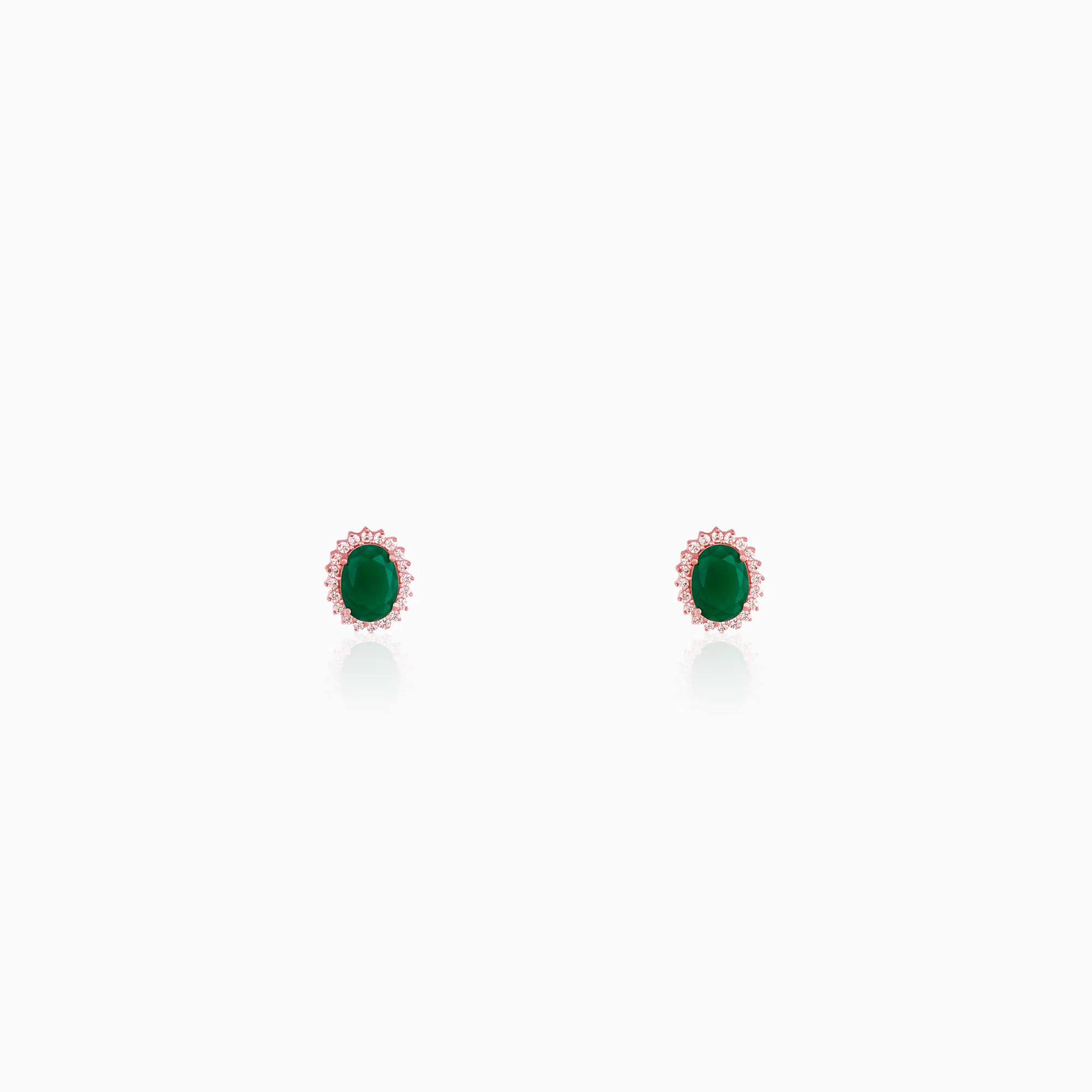 Rose Gold Evergreen Halo Studs