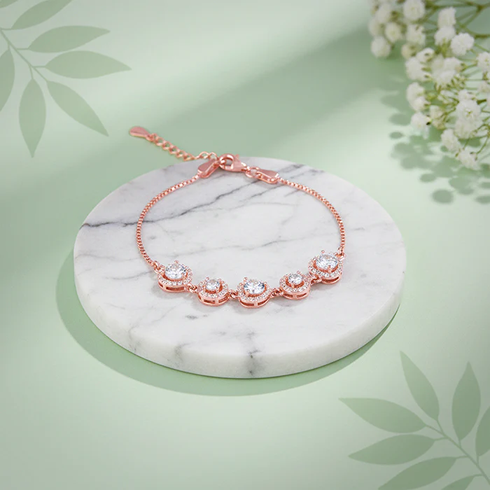 Rose Gold Halo Harmony Bracelet - Image 2
