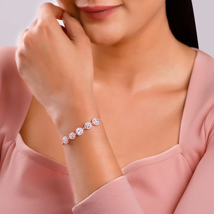 Rose Gold Halo Harmony Bracelet - Image 3