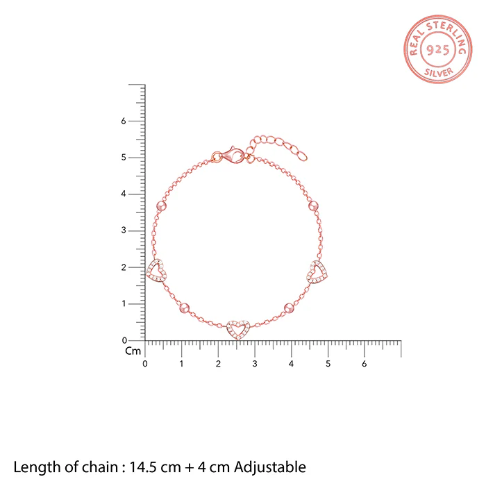 Rose Gold Halo Heart Bracelet - Image 4